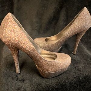 Elegant Glitter Platform Heels